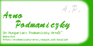 arno podmaniczky business card